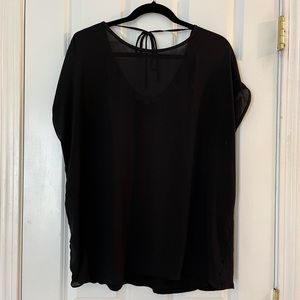 LOFT Black Blouse with Tie
